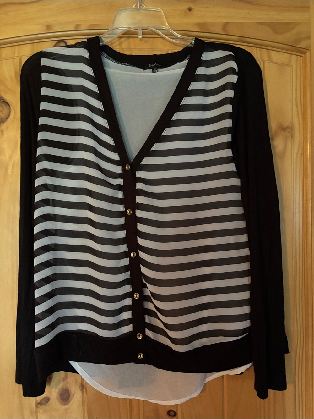 Striped Open Back Blouse